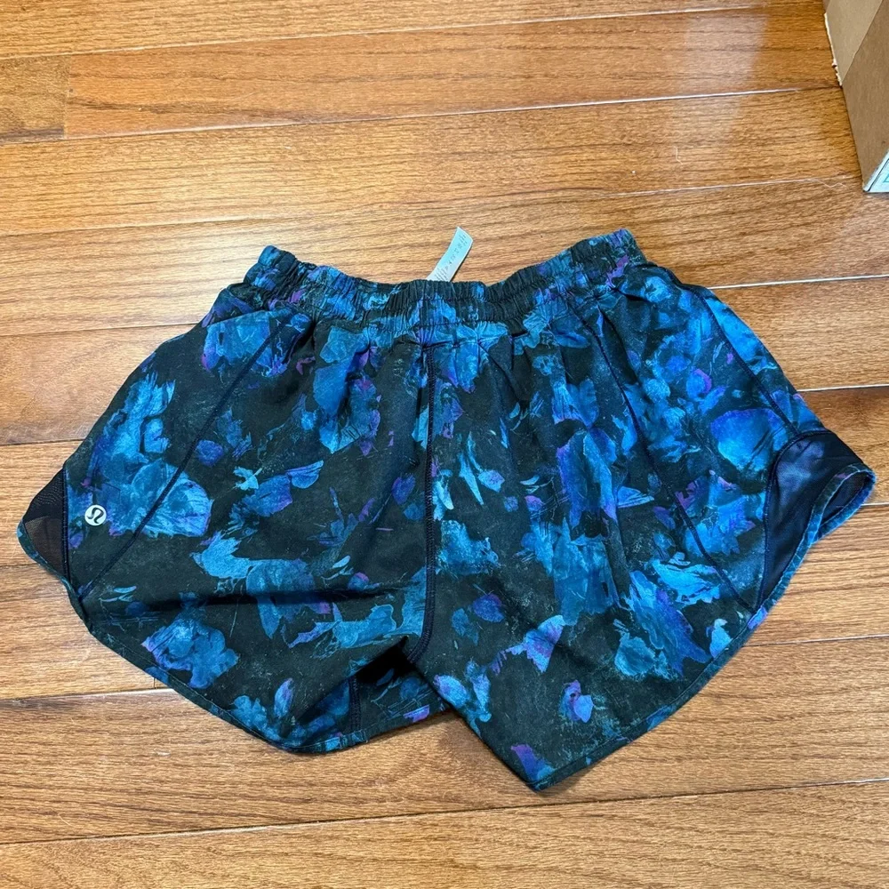 lululemon athletica Blue Floral Athletic Shorts - Picture 3 of 4